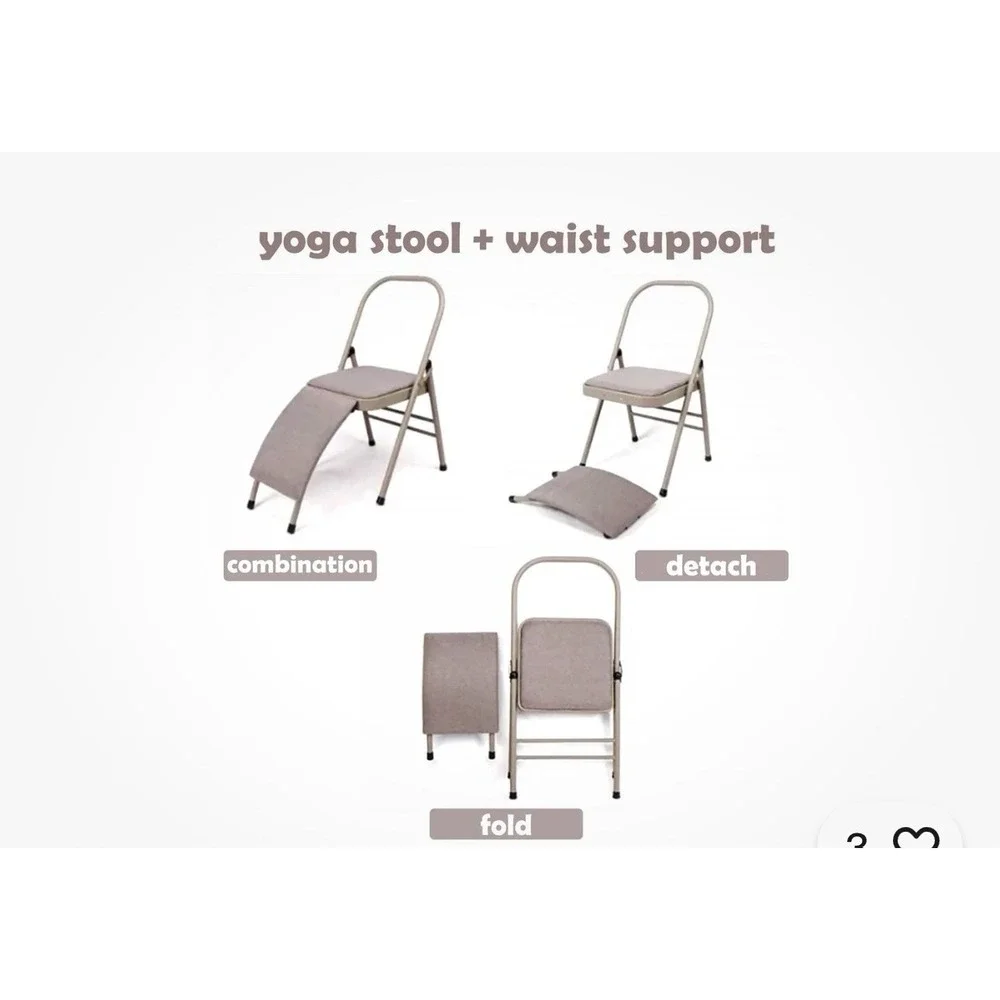 Yoga Auxiliary Foldable Chair with Lumbar Back Support Balance Handst...
